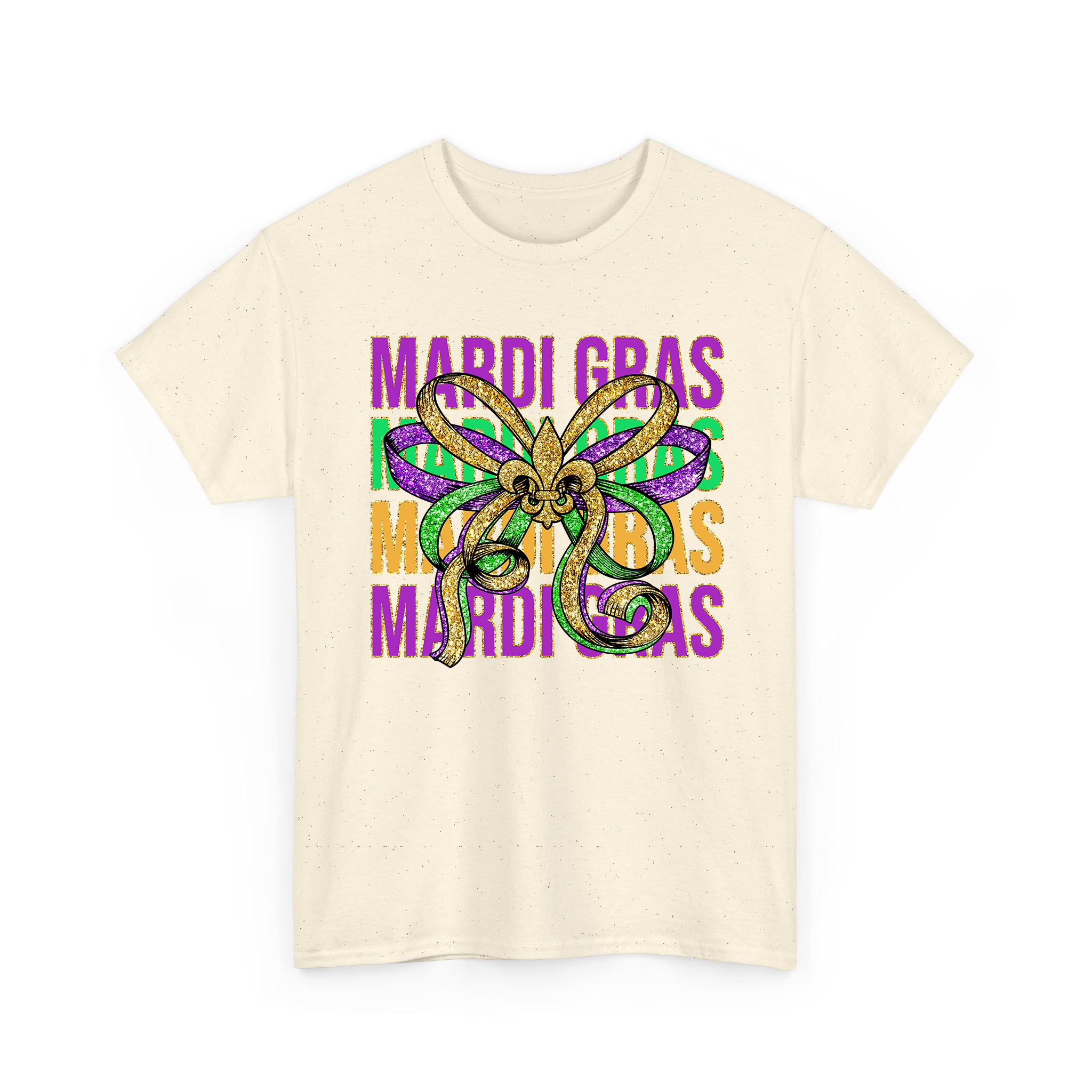 Glitter Mardi Gras Coquette Bow Festival T-shirt