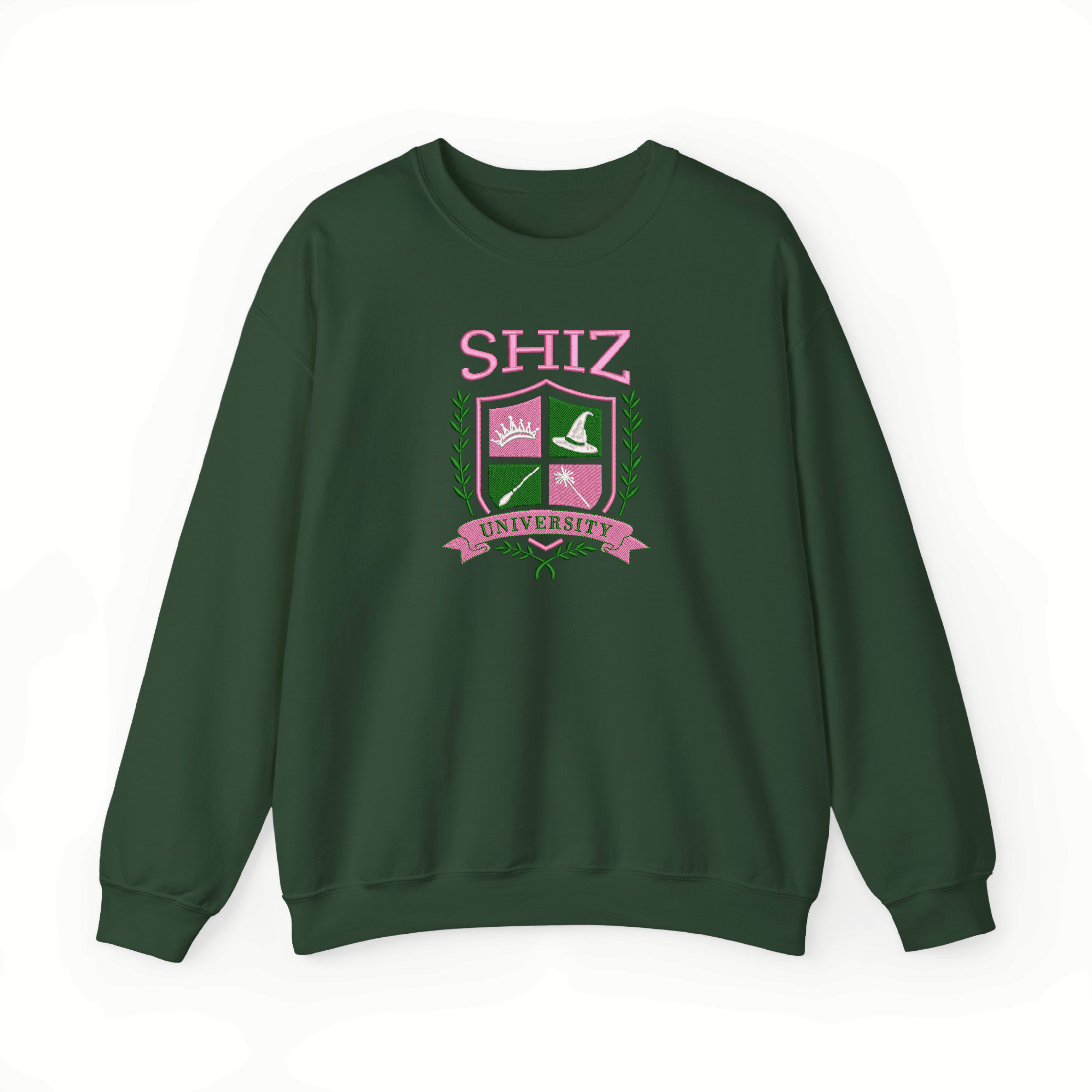 Pink And Green Shiz Uni Musical Movie Embroidered Sweatshirt