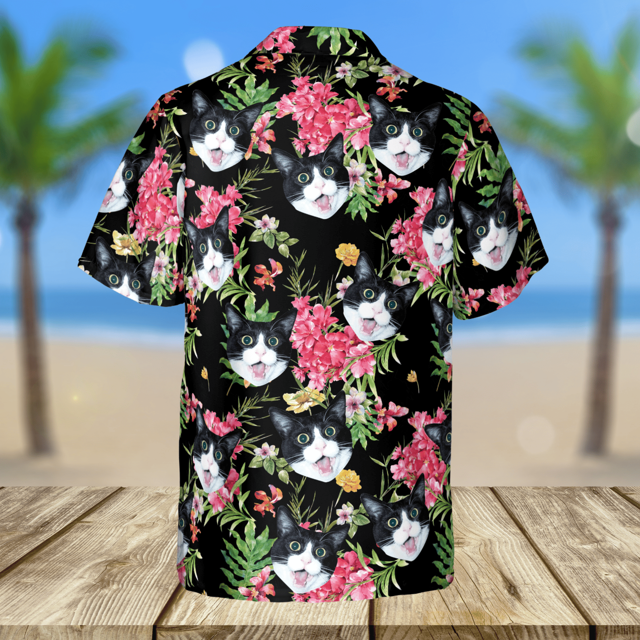 Personalized Pet's Photo Dog Cat Face Tropical Hawaiian Shirt