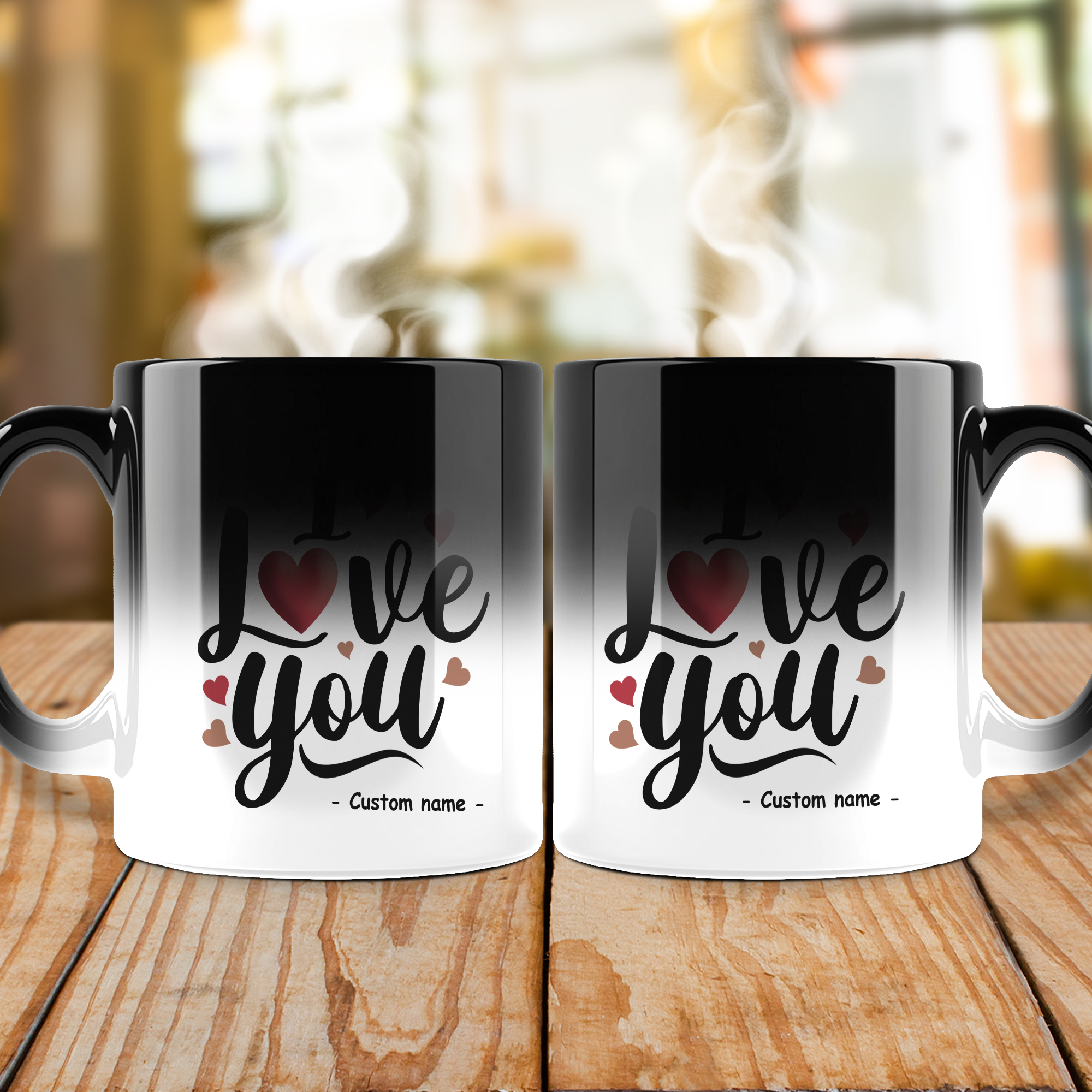 I Love You With Custom Name Color Changing Ceramic Mug 11oz, Gift For Lovers