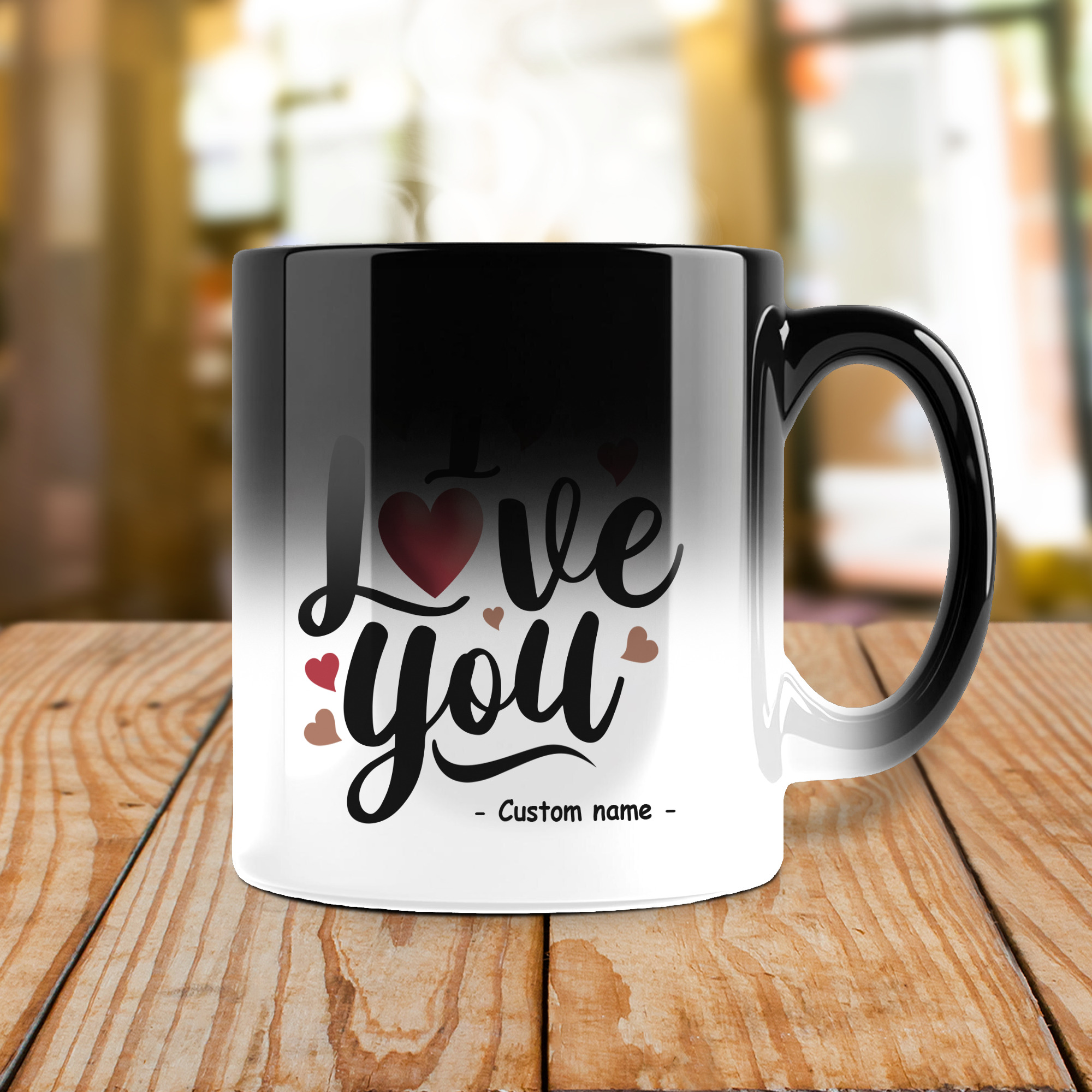 I Love You With Custom Name Color Changing Ceramic Mug 11oz, Gift For Lovers