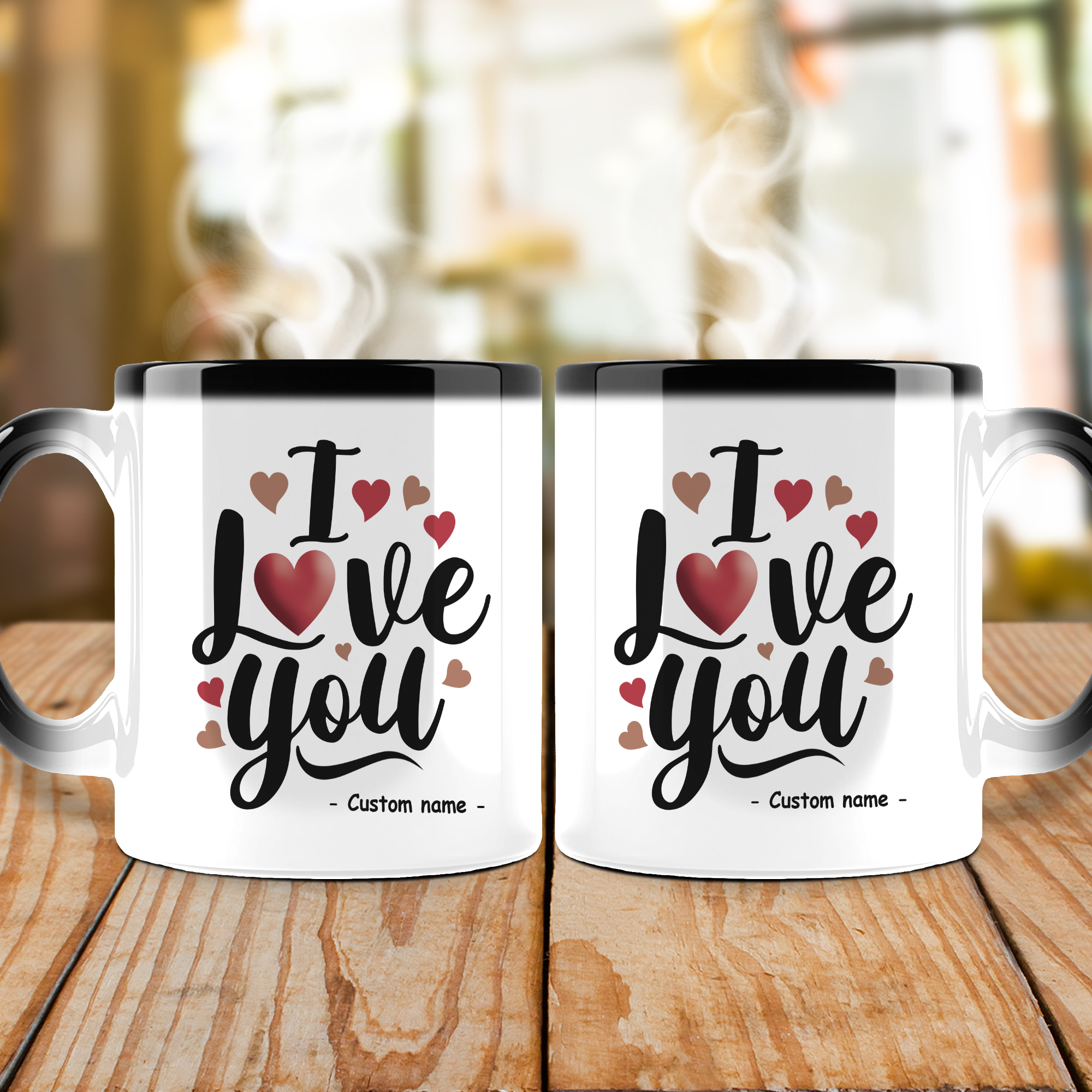 I Love You With Custom Name Color Changing Ceramic Mug 11oz, Gift For Lovers