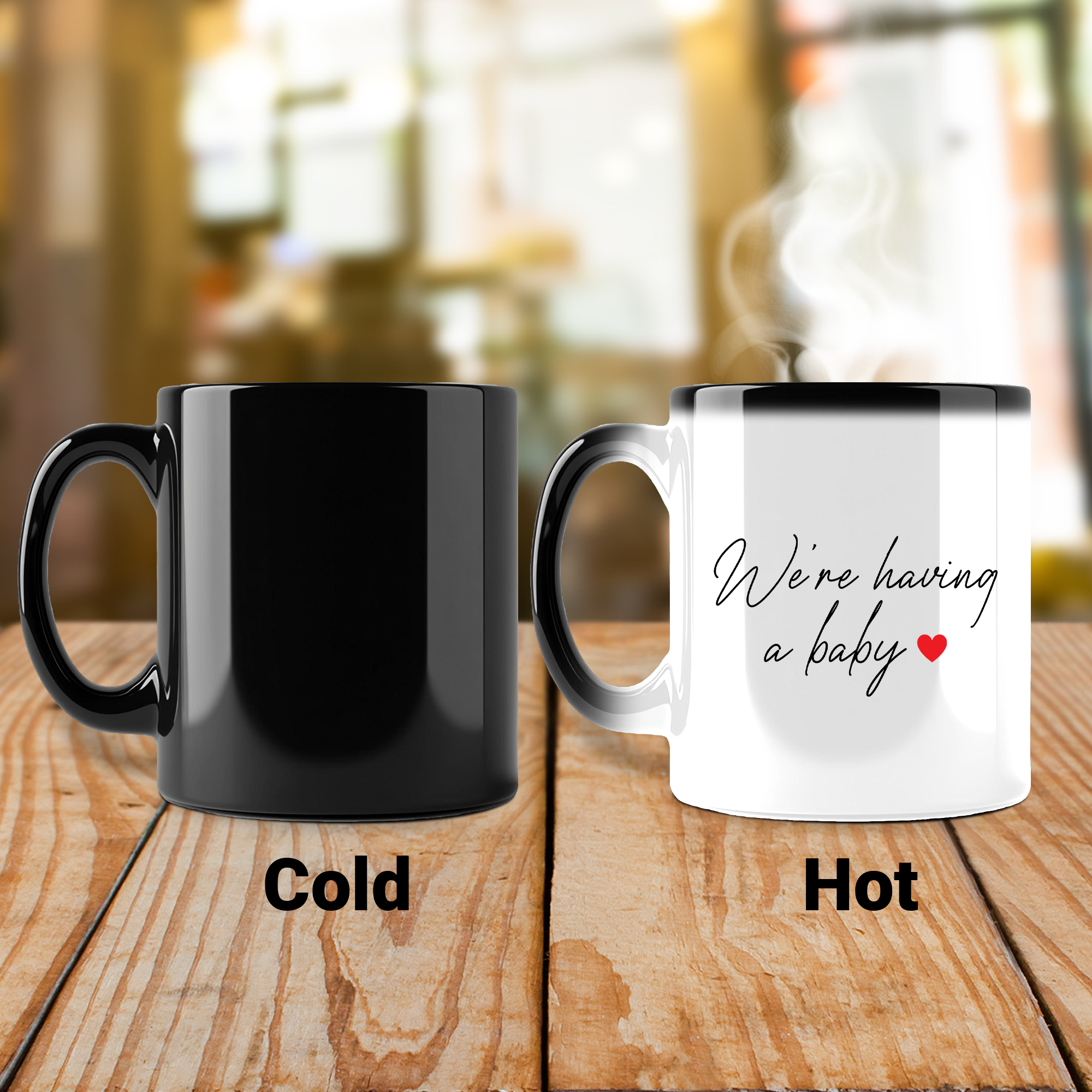 Custom Hidden Message Color Changing Mug for Love Message, Baby Reveal