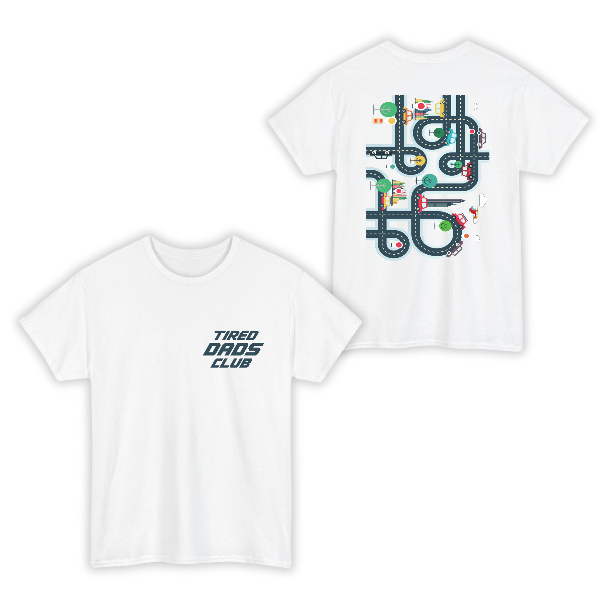 Tired Dads Club Race on Dad T-Shirt, Car Race Track Shirt